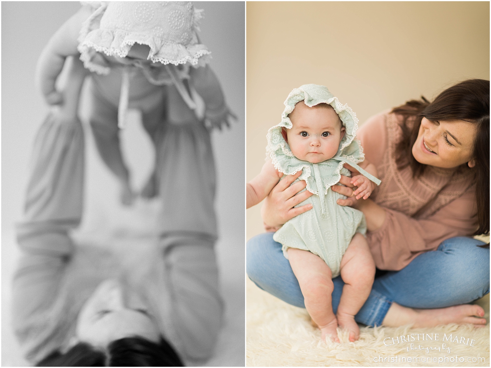 5 month old baby girl with her mama ~ milestone baby sessions