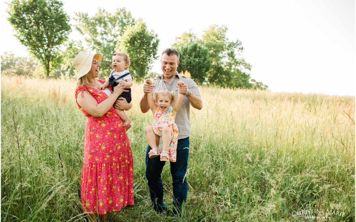 Summery family photos in a field of tall grass - family and milestone session | Atlanta Family Photographer