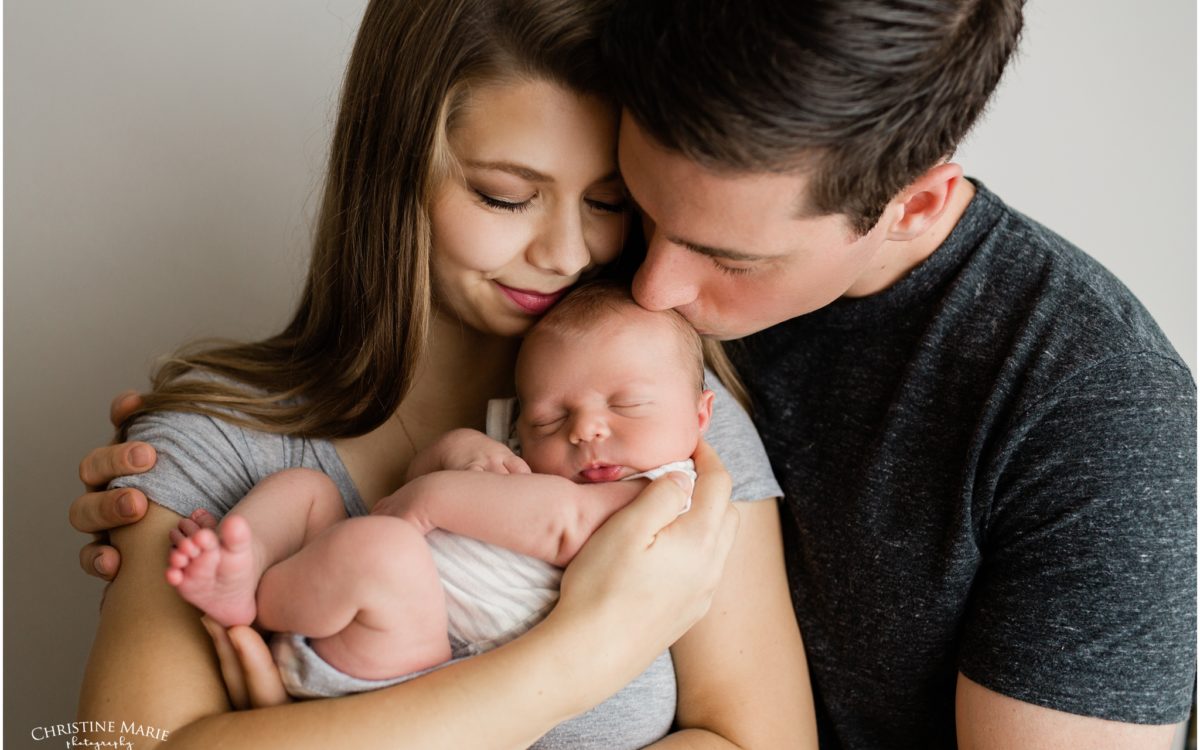 Studio newborn photos in Cumming, family of 3 | North Atlanta Newborn Photographer